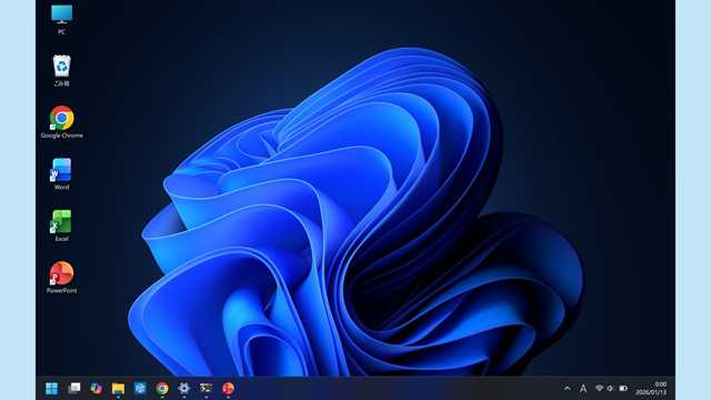テーマを変更したデスクトップ
