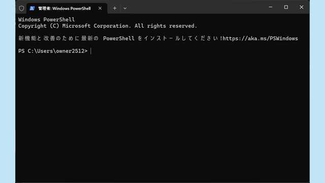 ターミナルが表示される